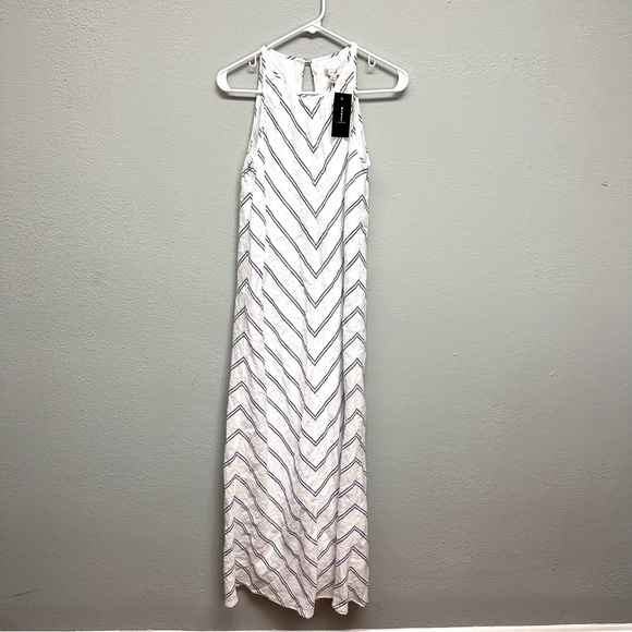 JCrew 00 Linen Chevron Print Maxi Dress - Picture 2 of 7